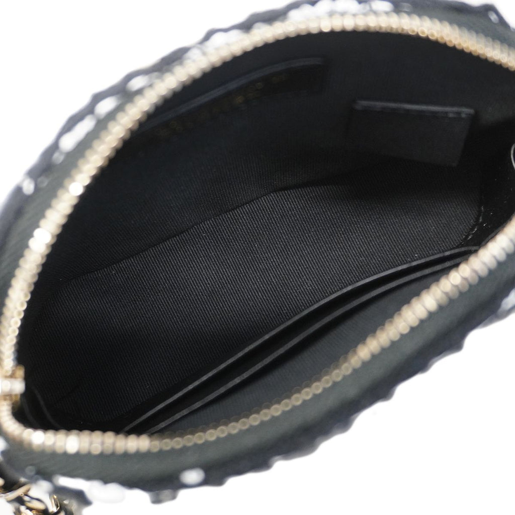 Chanel Shoulder Bag Quilted Tweed Black Champagne Gold — view 4