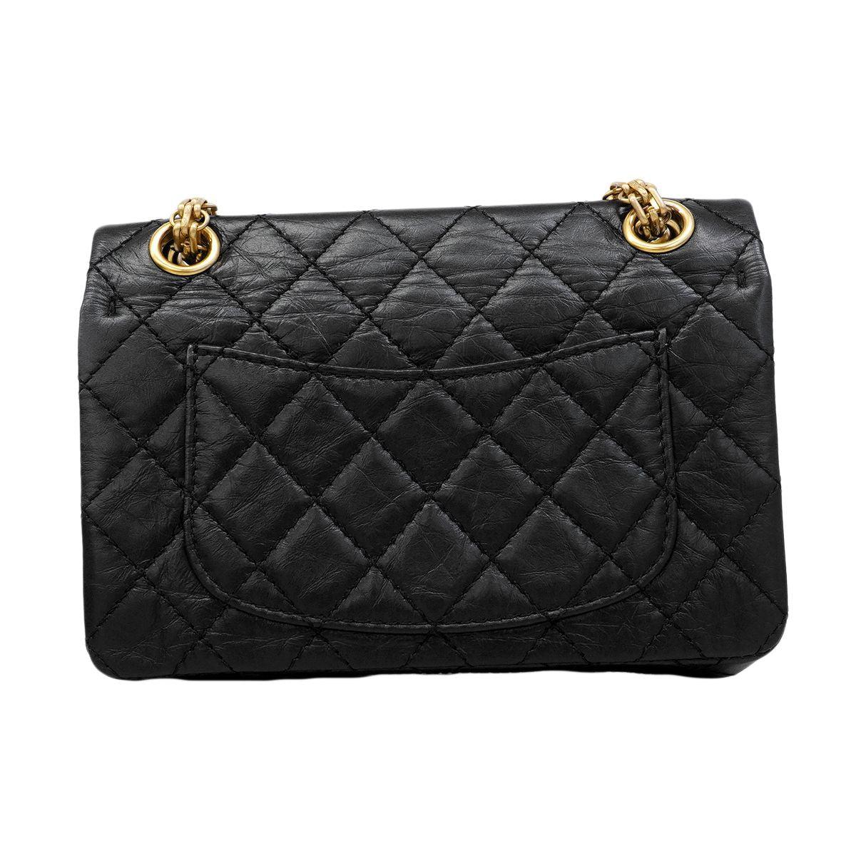Chanel Shoulder Bag Quilted 2.55 Calfskin Black Gold — view 8