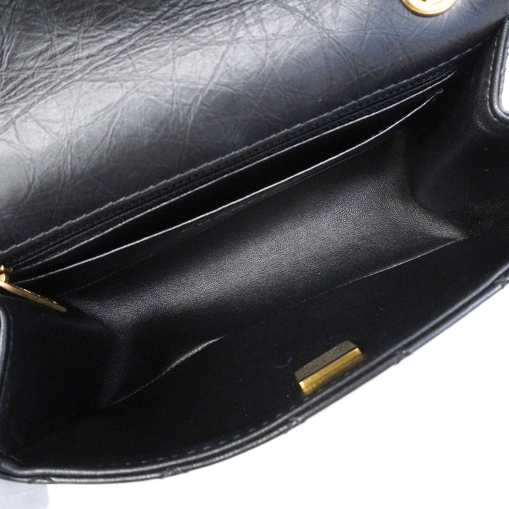 Chanel Shoulder Bag Quilted 2.55 Calfskin Black Gold — view 4