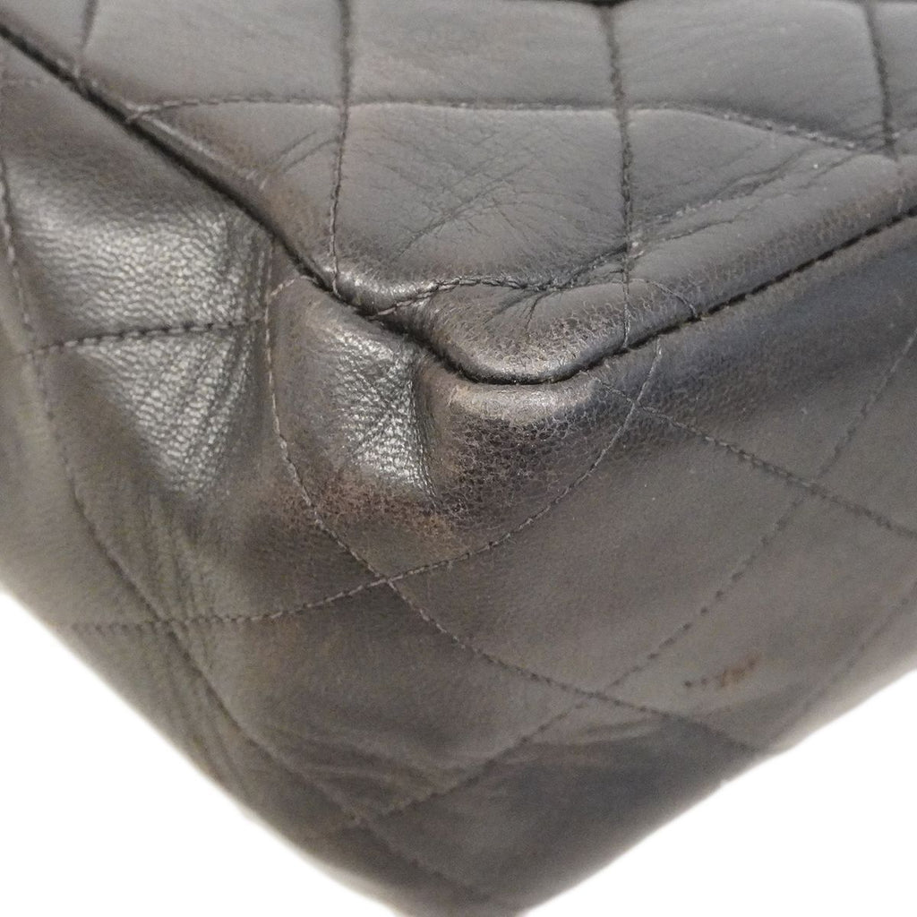 Chanel Shoulder Bag Deca Quilted Lambskin Black Gold — view 7