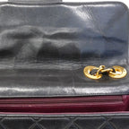 Chanel Shoulder Bag Deca Quilted Lambskin Black Gold — view 9