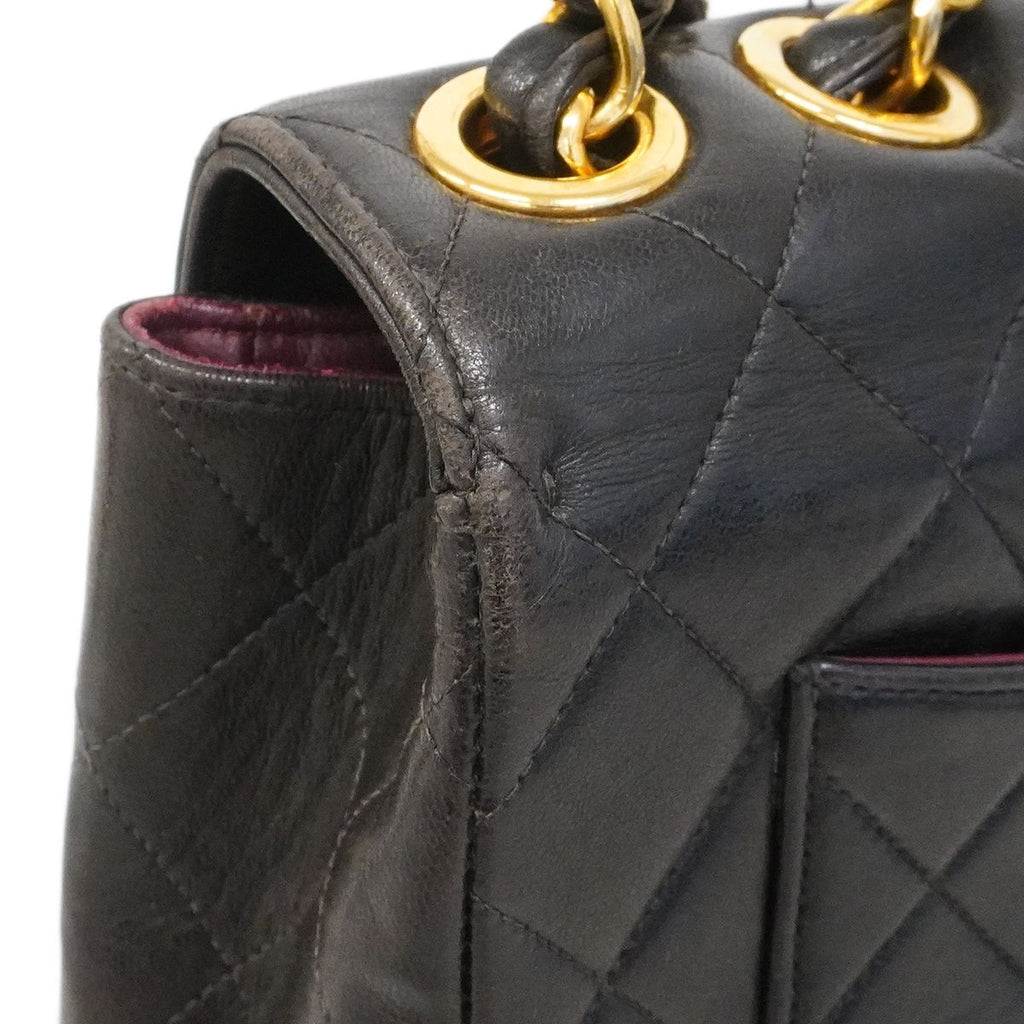Chanel Shoulder Bag Deca Quilted Lambskin Black Gold — view 6