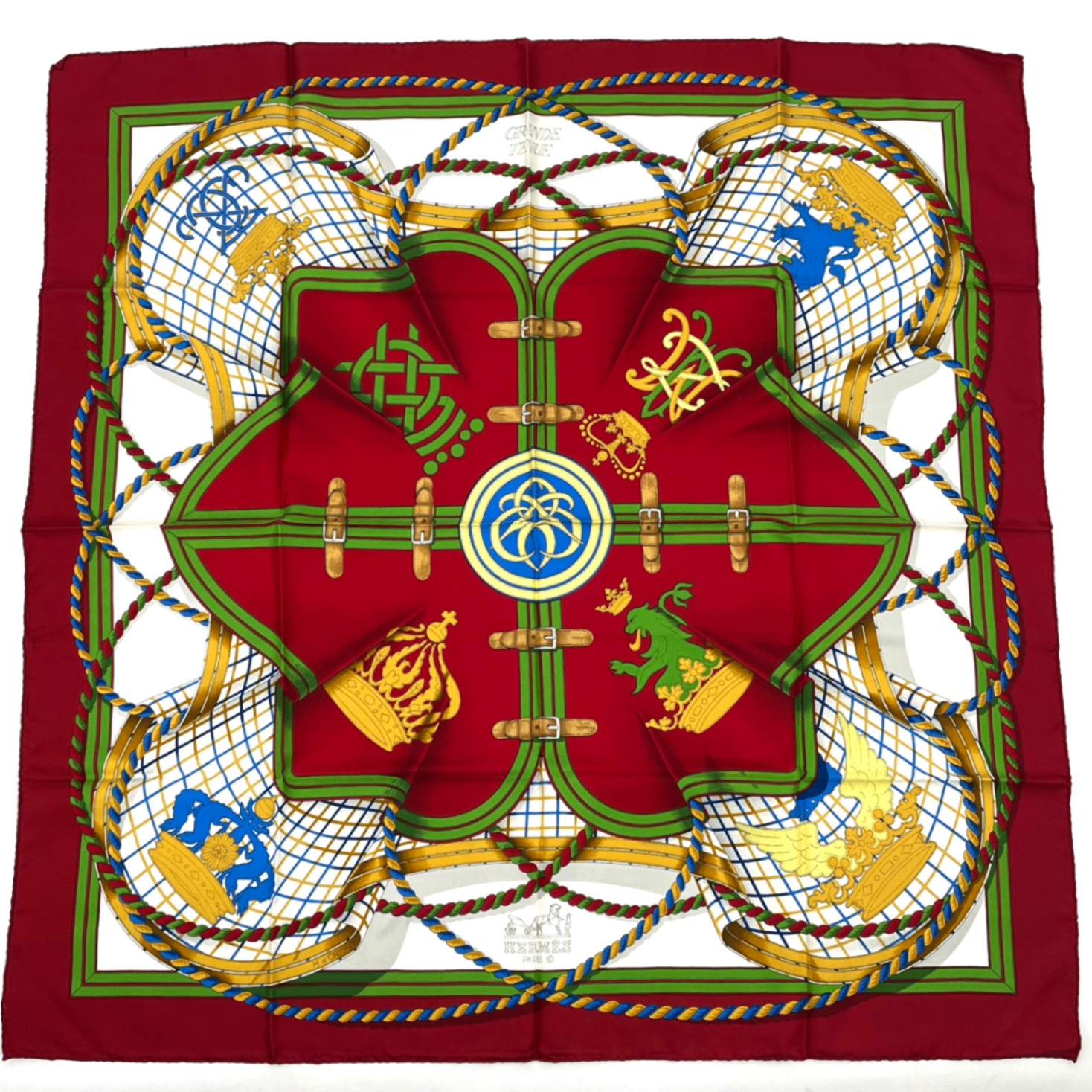 Hermes Carre 90 Grande Tenue Horse Formal Wear Multicolor Scarf