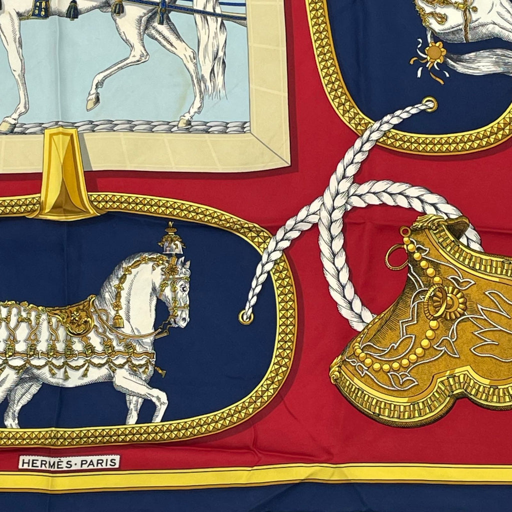 Hermes Carre 90 Grand Apparat Horse Multicolor Scarf Silk — view 5