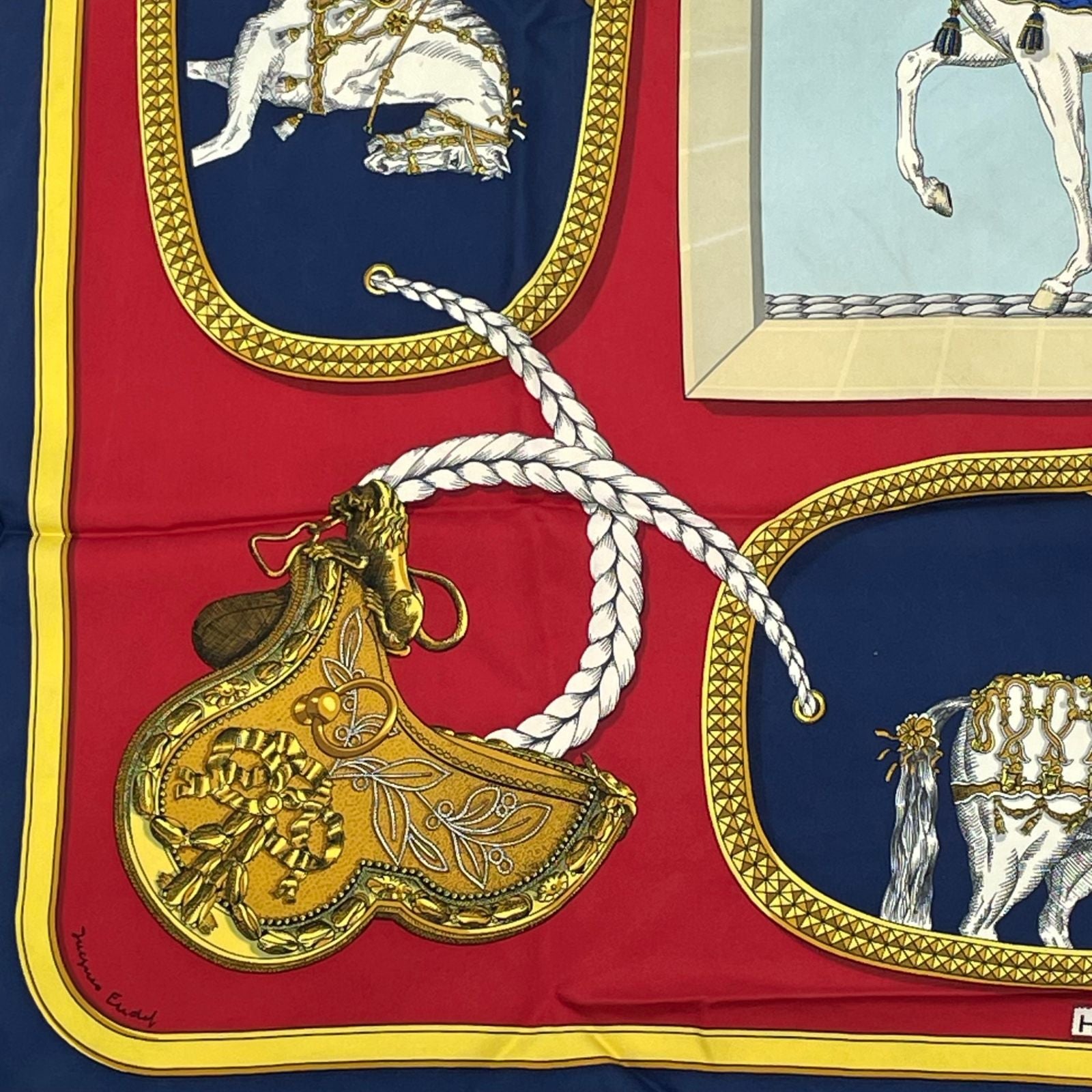 Hermes Carre 90 Grand Apparat Horse Multicolor Scarf Silk — view 4