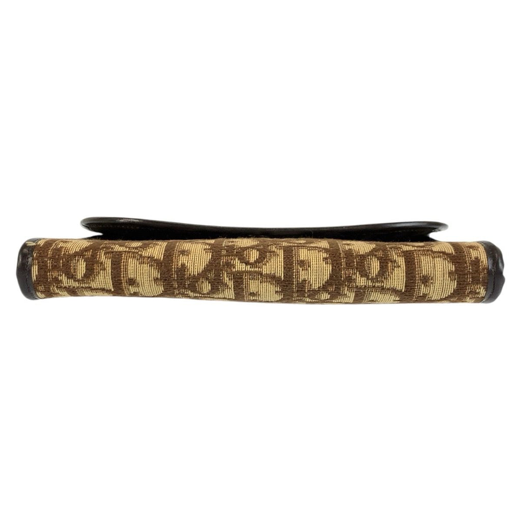 Dior Trotter Brown Beige Gold Clutch Pouch — view 8