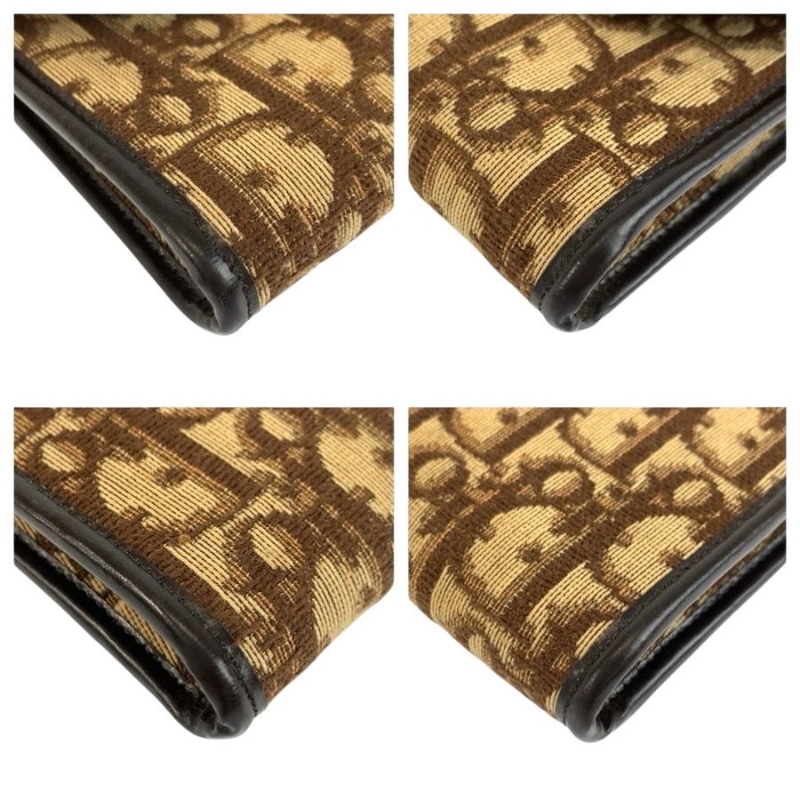 Dior Trotter Brown Beige Gold Clutch Pouch — view 4