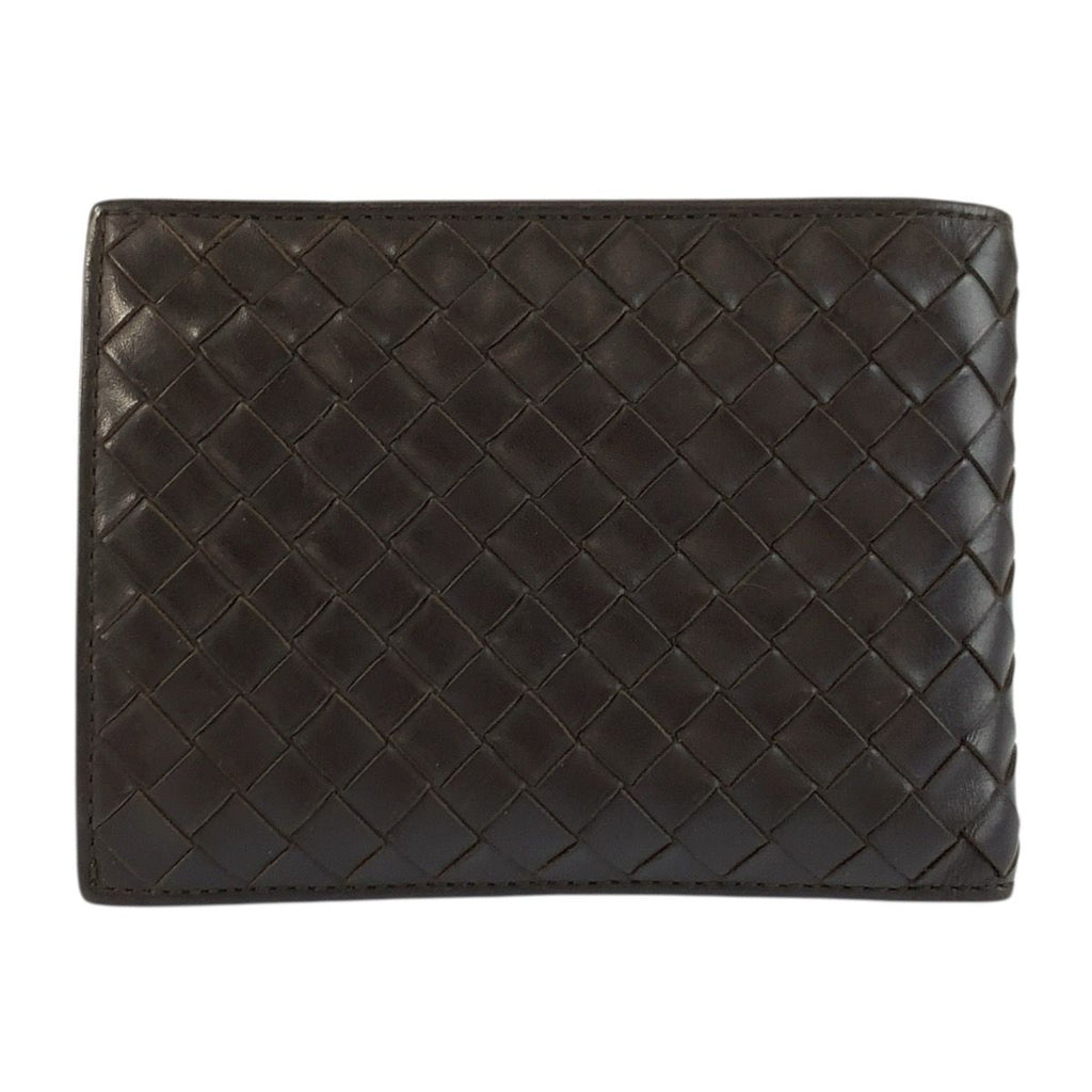 Bottega Veneta Intrecciato Brown Leather Fold Wallet Compact — view 2