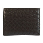 Bottega Veneta Intrecciato Brown Leather Fold Wallet Compact — view 2