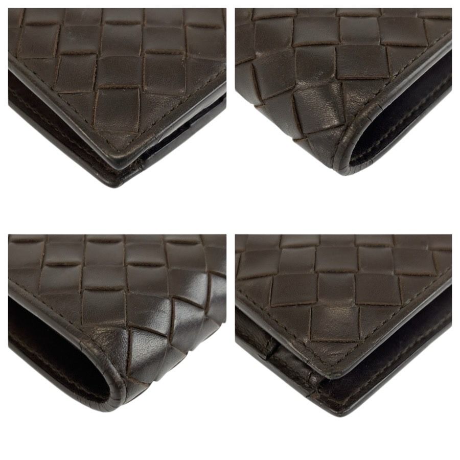 Bottega Veneta Intrecciato Brown Leather Fold Wallet Compact — view 8