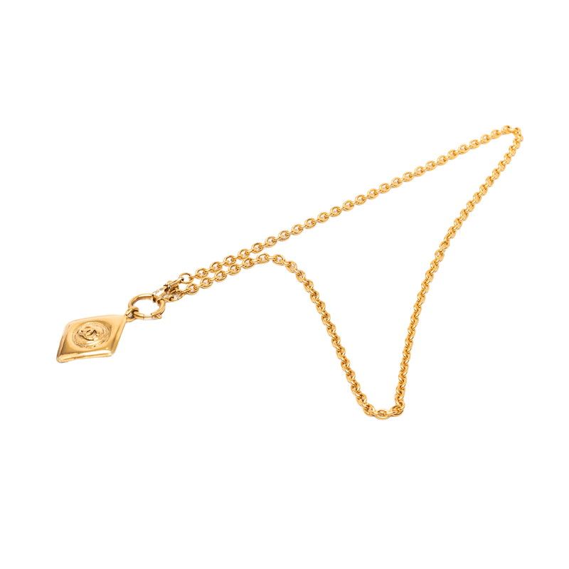 Chanel CC Logo Chain Pendant Diamond Gold Plated — view 3