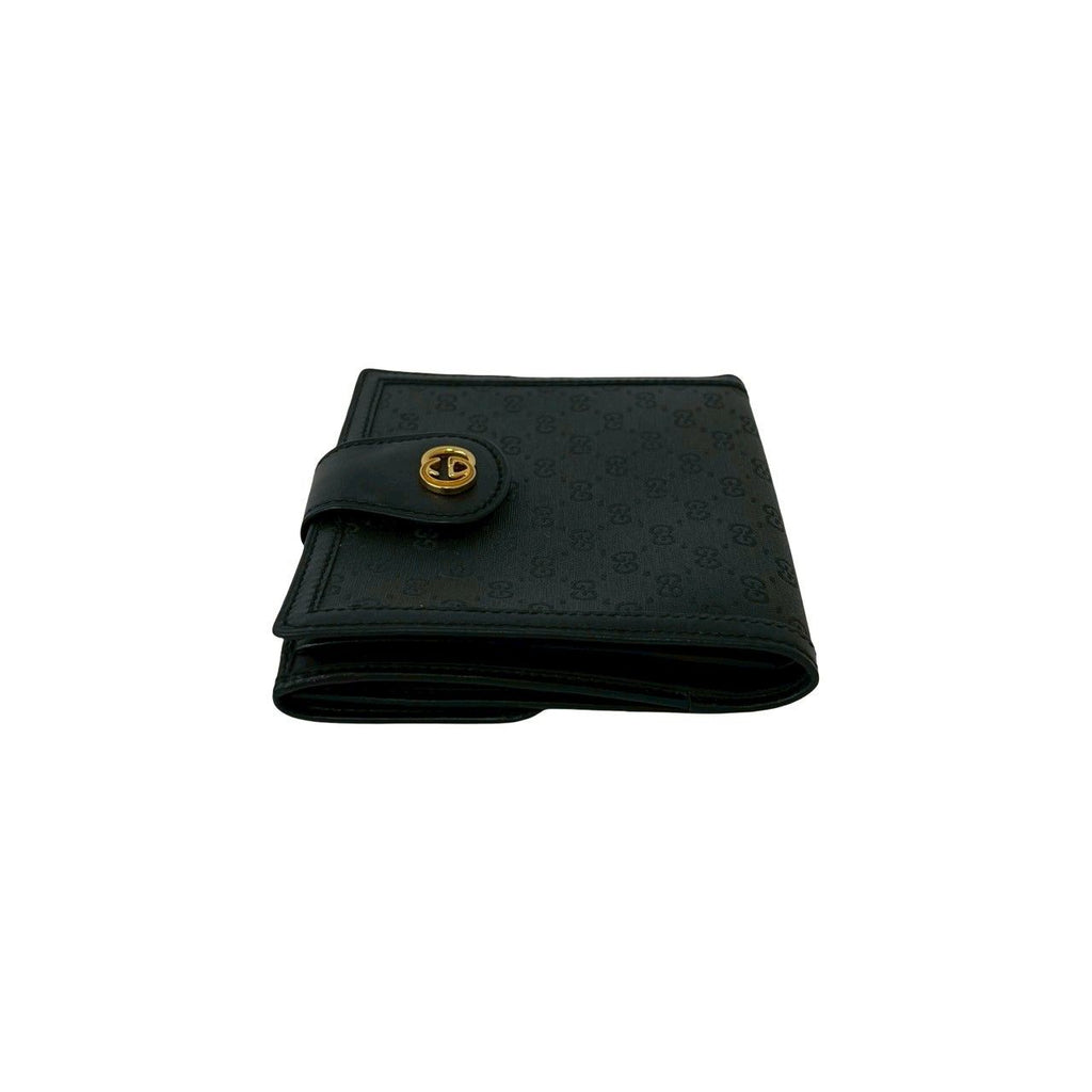 Gucci Vintage Micro GG Logo Leather Bifold Wallet Mini Black — view 4