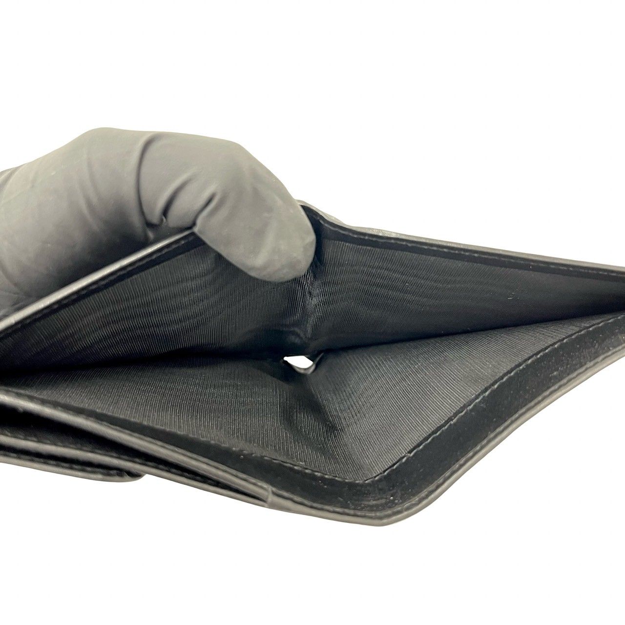 Gucci Vintage Micro GG Logo Leather Bifold Wallet Mini Black — view 8