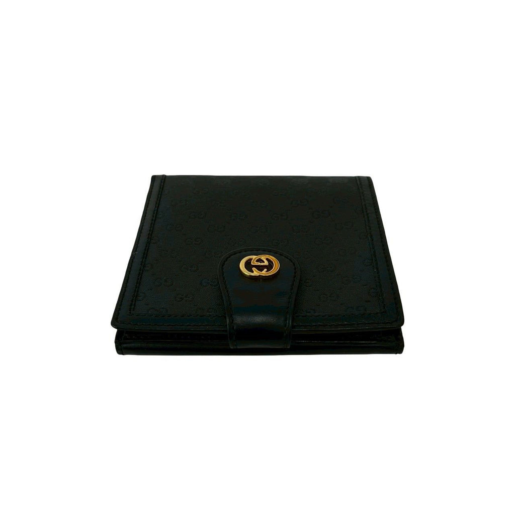 Gucci Vintage Micro GG Logo Leather Bifold Wallet Mini Black — view 3