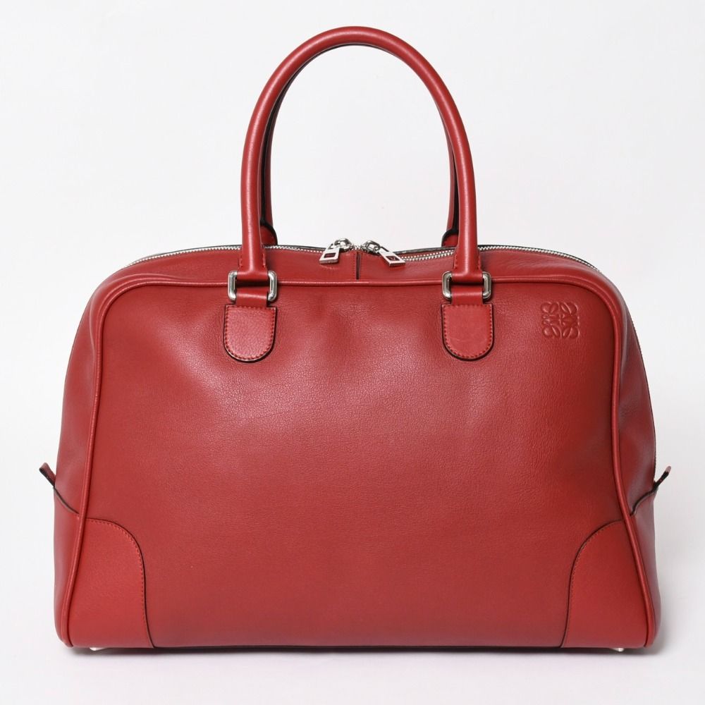 Loewe Amazona Handbag Red Leather Silver