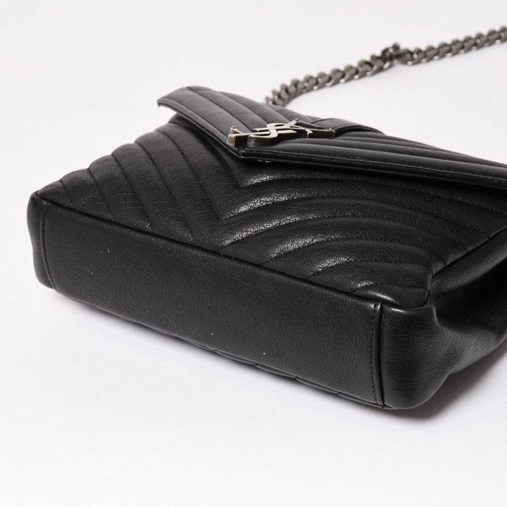Saint Laurent Carre Shoulder Bag 2-Way Leather Black Silver — view 7