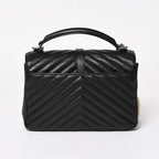 Saint Laurent Carre Shoulder Bag 2-Way Leather Black Silver — view 2