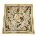 Hermes Carre 90 Casse Noisette Nutcracker Squirrel Pattern Nut Scarf Silk Yellow