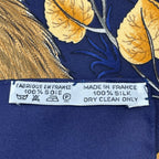 Hermes Carre 90 Chasse Au Bois Forest Hunting Blue Scarf Silk