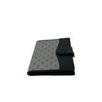 Gucci Vintage Micro GG Logo Leather Kiss Lock Bifold Wallet Navy — view 5