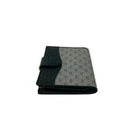 Gucci Vintage Micro GG Logo Leather Kiss Lock Bifold Wallet Navy — view 4