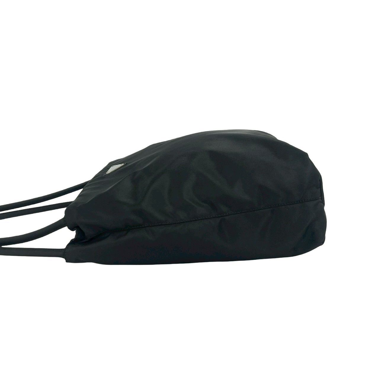 Prada Triangle Logo Tessuto Nylon Tote Shoulder Bag Black — view 5
