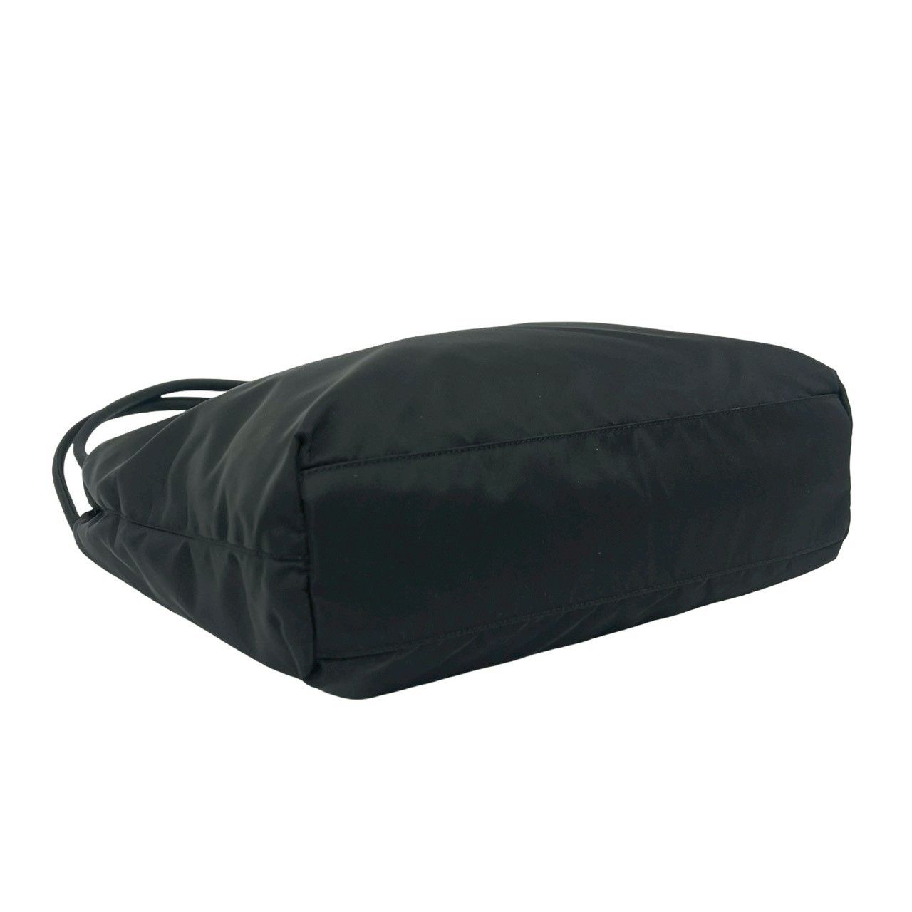 Prada Triangle Logo Tessuto Nylon Tote Shoulder Bag Black — view 7