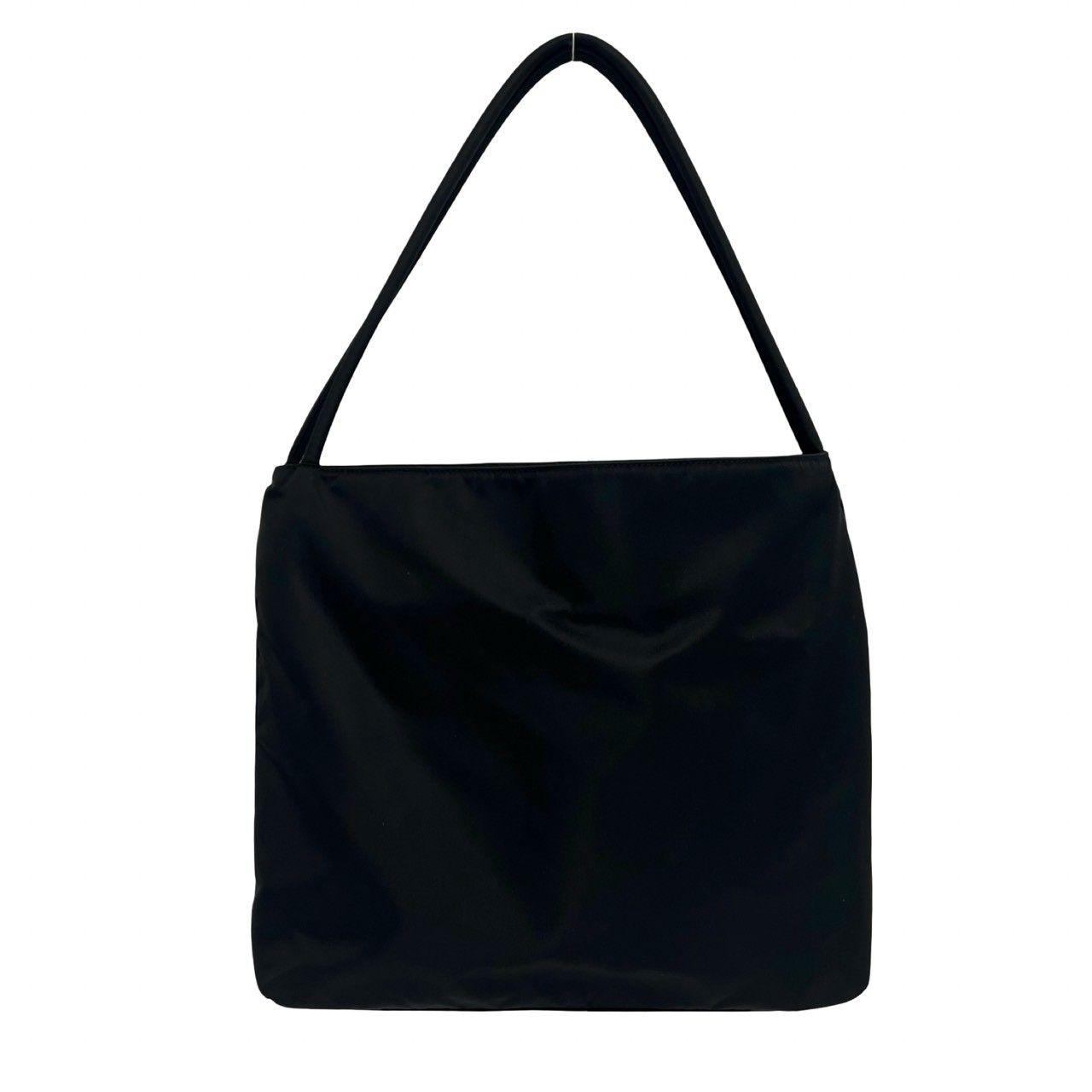 Prada Triangle Logo Tessuto Nylon Tote Shoulder Bag Black — view 3