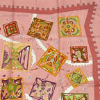 Hermes Scarf Carre 90 la Mecanique Des Idees Structure Of Ideas Pink