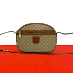Celine Vintage Macadam Blason Triomphe Pattern Leather Mini Shoulder