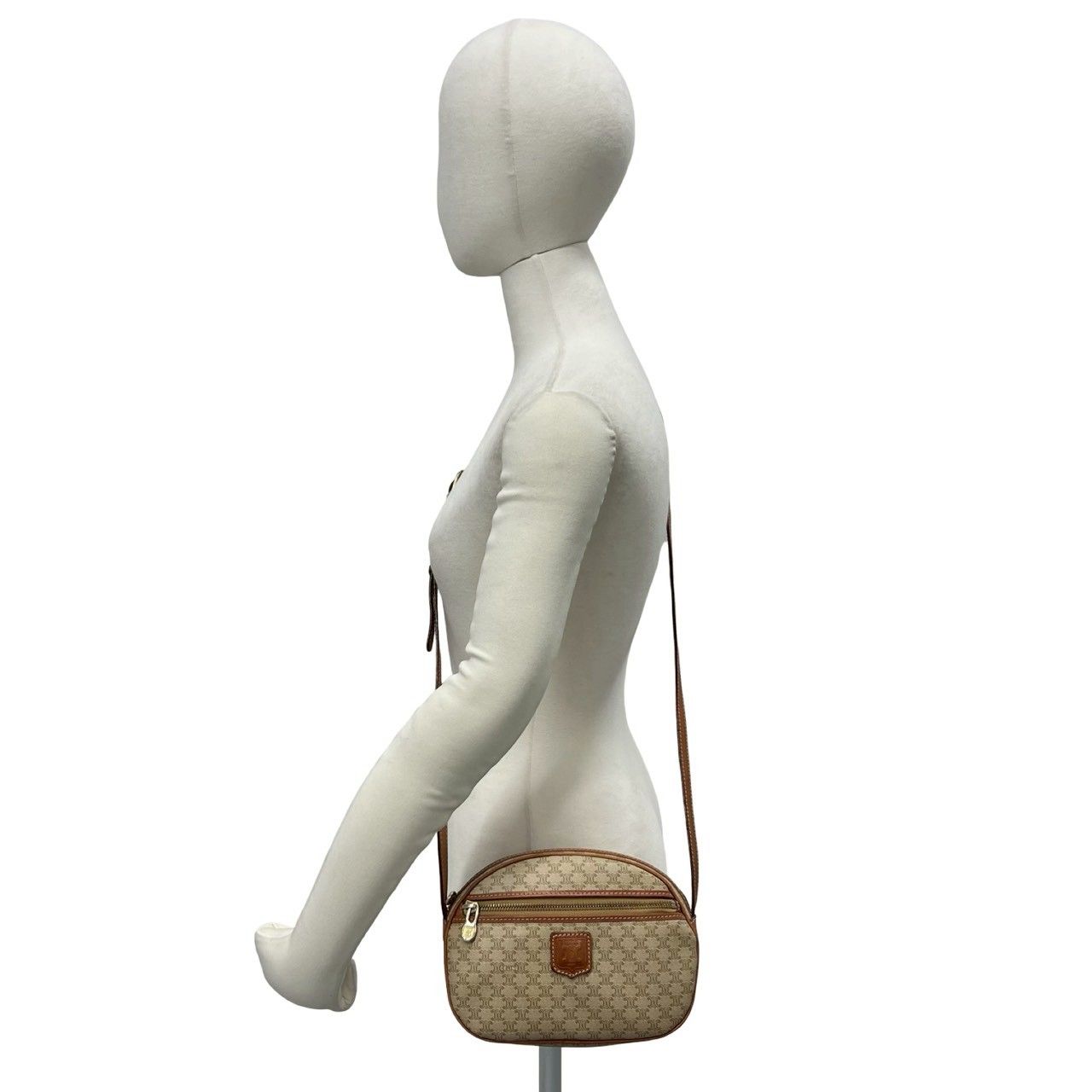 Celine Vintage Macadam Blason Triomphe Pattern Leather Mini Shoulder — view 2