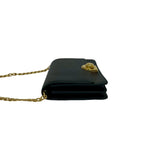 Prada Logo Saffiano Leather Chain Mini Shoulder Bag Pochette Black — view 5