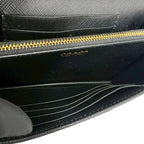 Prada Logo Saffiano Leather Chain Mini Shoulder Bag Pochette Black — view 9