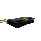 Prada Logo Saffiano Leather Chain Mini Shoulder Bag Pochette Black — view 7