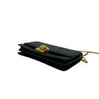 Prada Logo Saffiano Leather Chain Mini Shoulder Bag Pochette Black — view 8