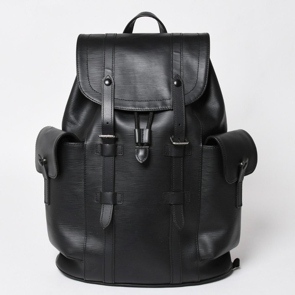 Louis Vuitton Christopher PM Backpack Epi Leather Black Silver
