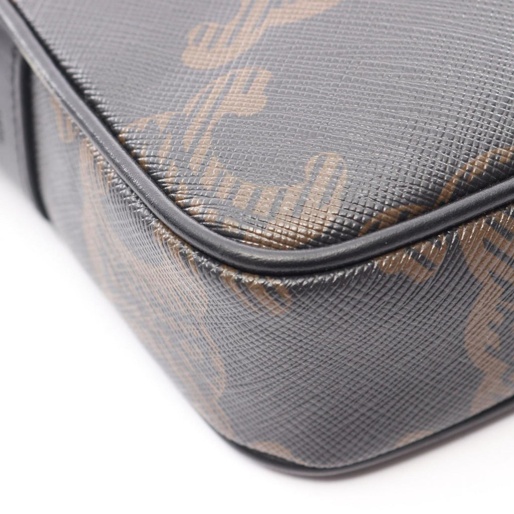 Celine Shoulder Bag Triomphe Black Canvas Leather — view 5