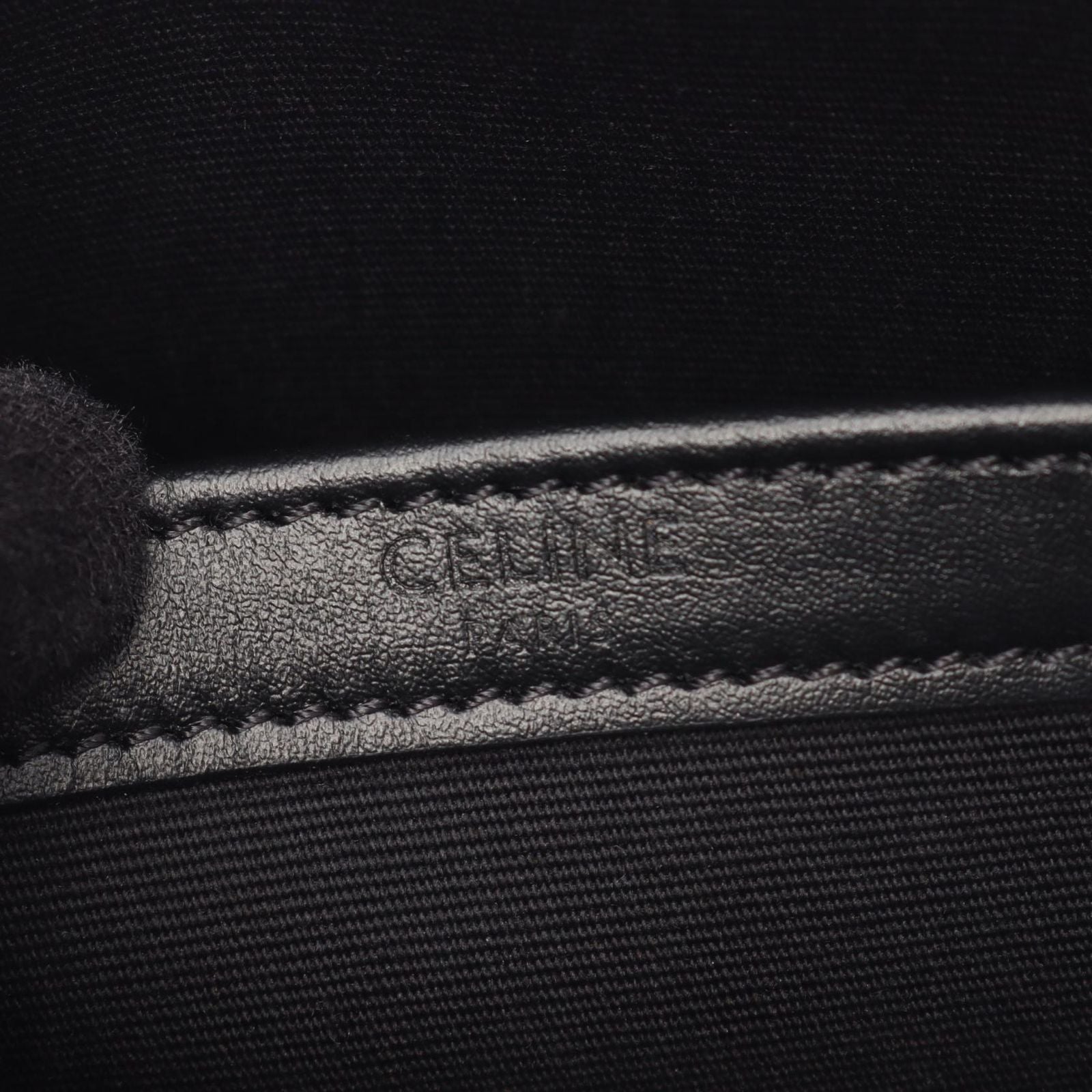 Celine Shoulder Bag Triomphe Black Canvas Leather — view 4