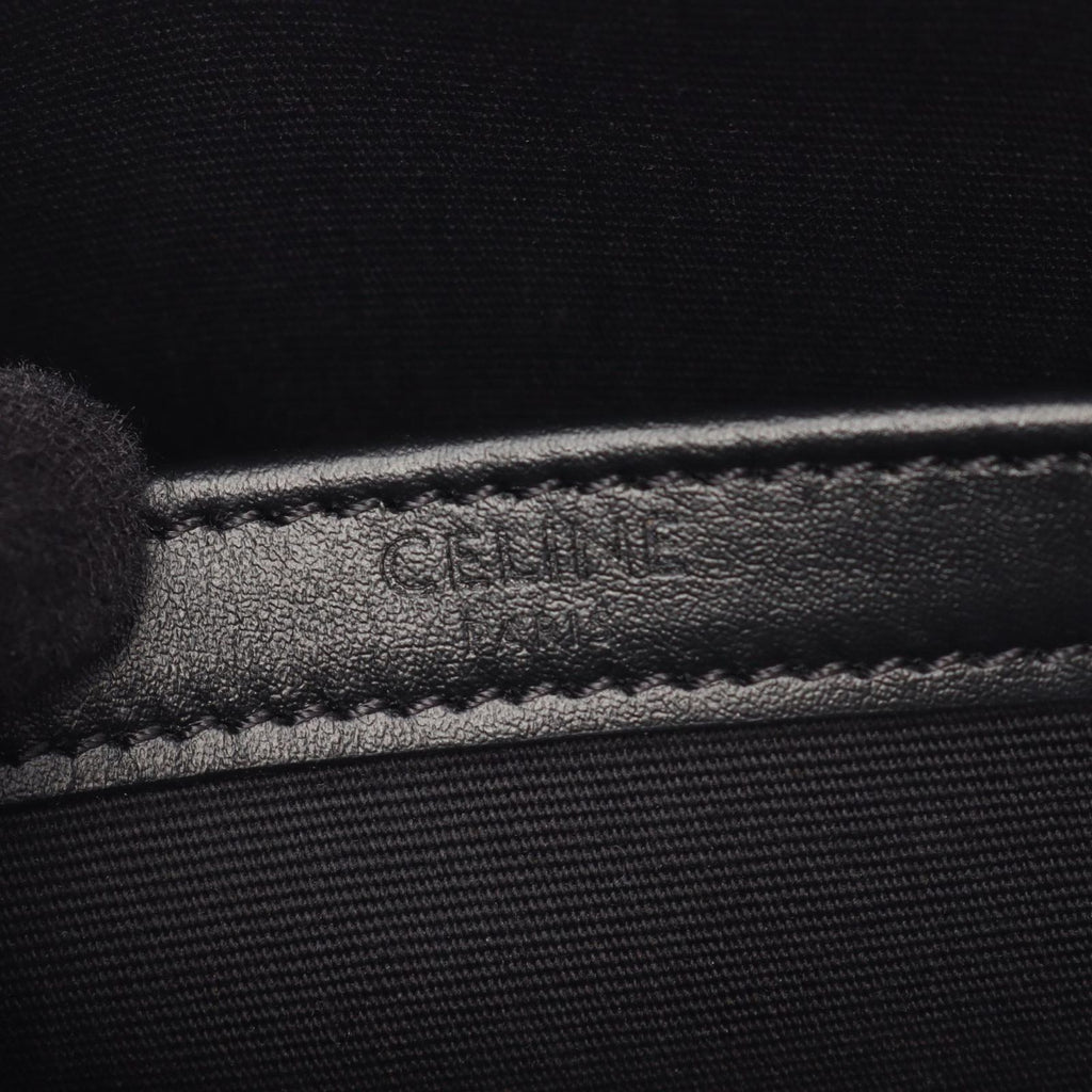Celine Shoulder Bag Triomphe Black Canvas Leather — view 4