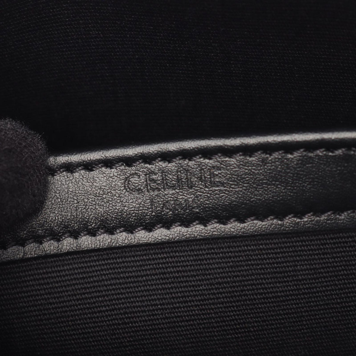 Celine Shoulder Bag Triomphe Black Canvas Leather — view 4