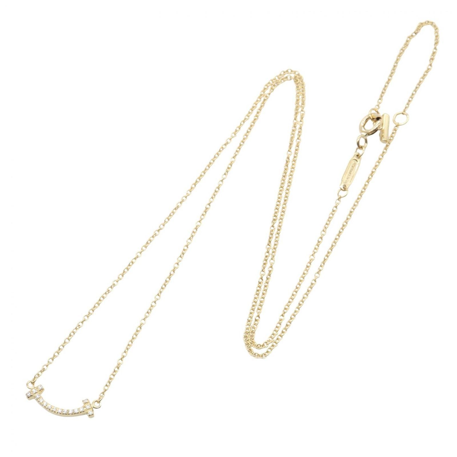 Tiffany & Co Necklace T Smile Mini Diamond 40.5 46 cm 18k — view 2