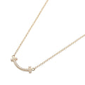Tiffany & Co Necklace T Smile Mini Diamond 40.5 45.5 cm 18k Pink Gold