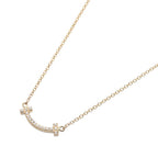 Tiffany & Co Necklace T Smile Mini Diamond 40.5 45.5 cm 18k Pink Gold