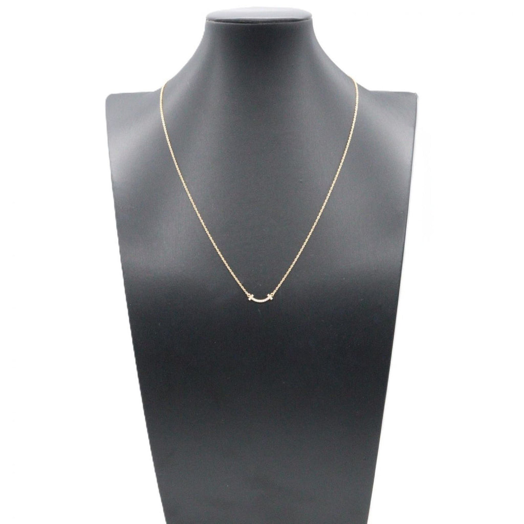Tiffany & Co Necklace T Smile Mini Diamond 40.5 45.5 cm 18k Pink Gold — view 5