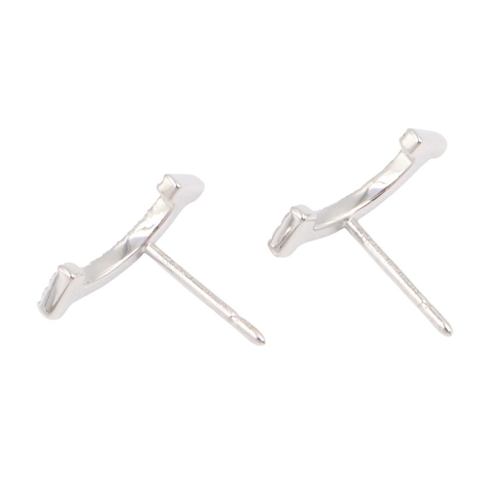 Tiffany & Co Earrings T Smile Mini Diamond 18k White Gold — view 3