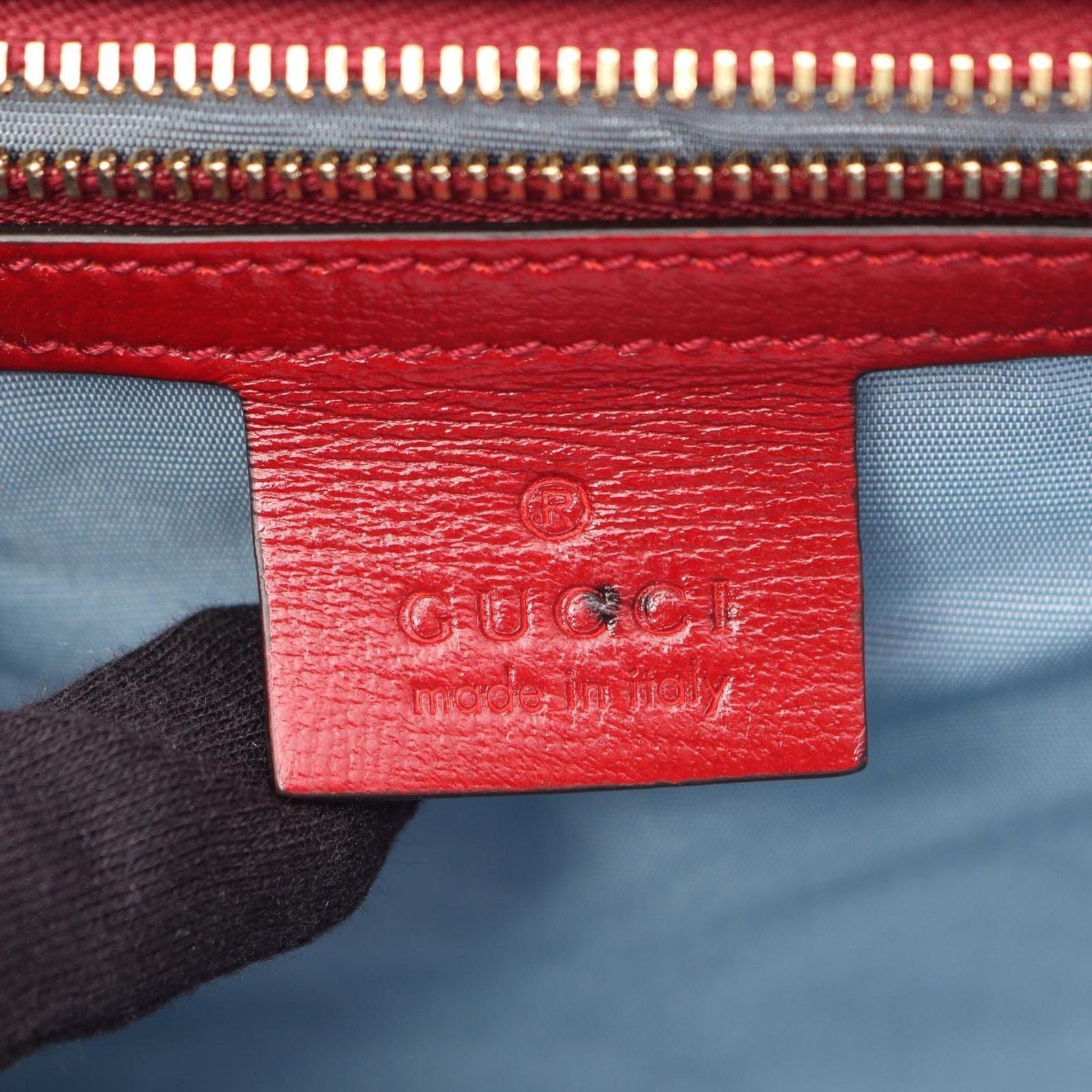 Gucci Shoulder Bag Double Red Leather GG Marmont — view 4