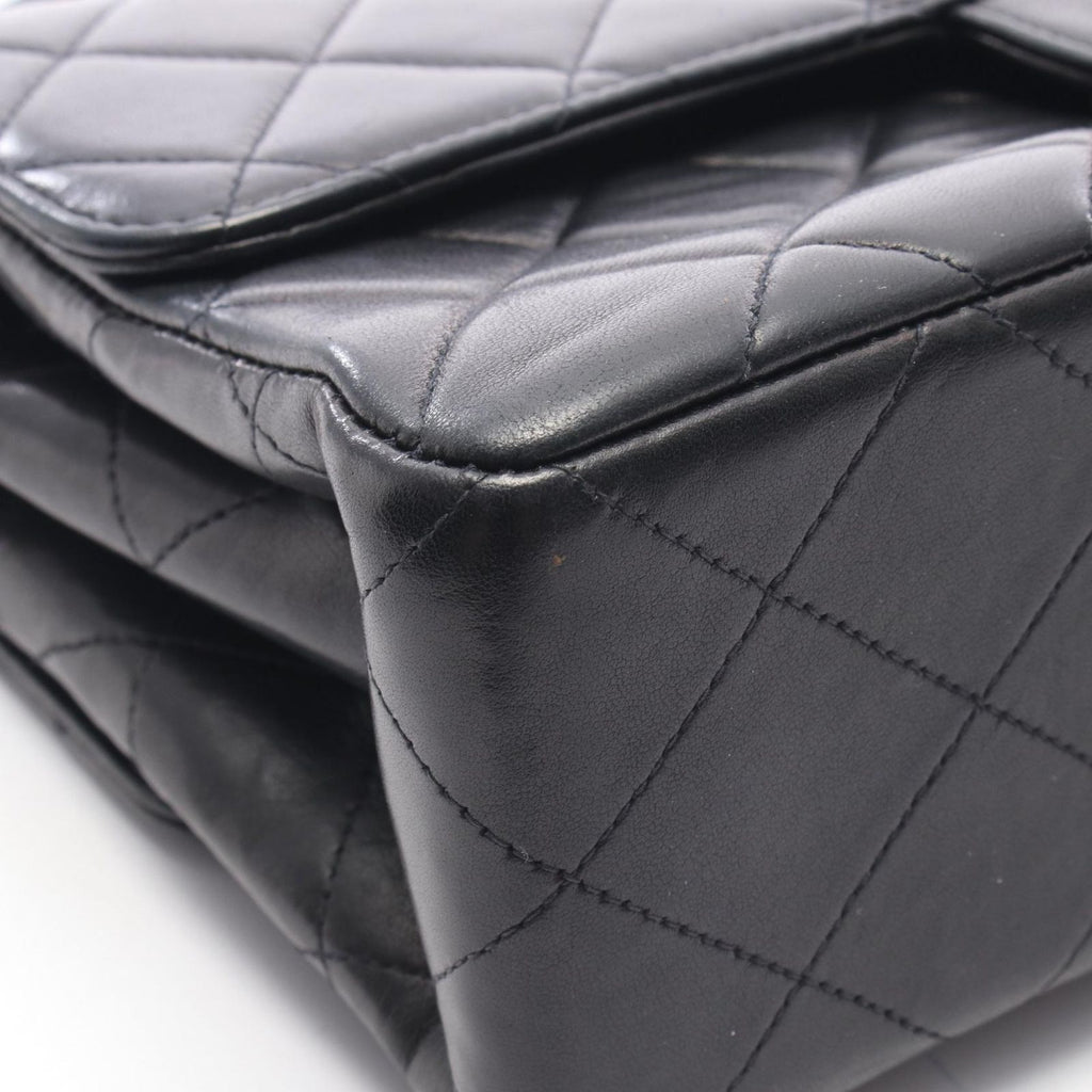 Chanel Quilted Double Face Shoulder Bag Black Lambskin — view 9