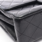 Chanel Quilted Double Face Shoulder Bag Black Lambskin — view 9