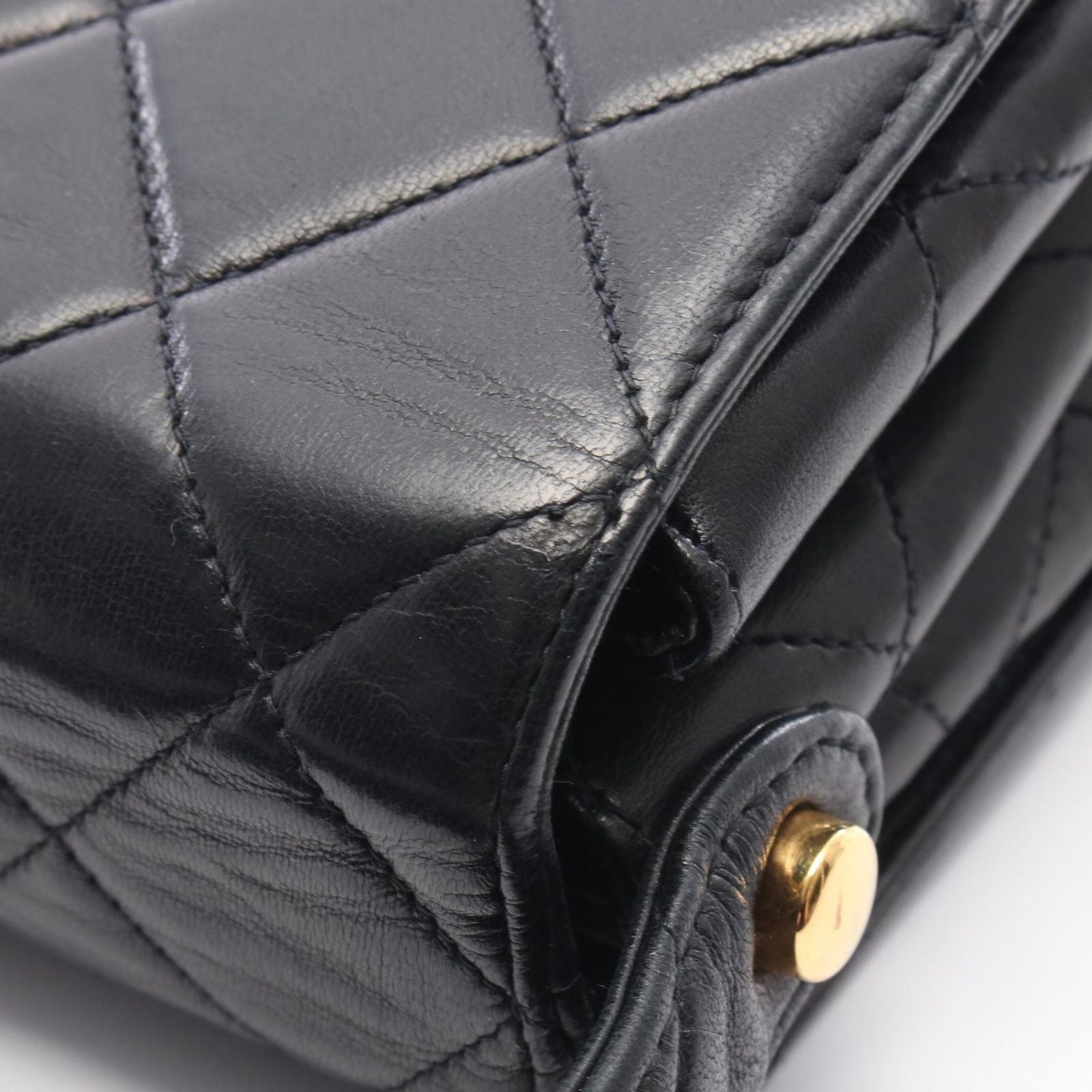 Chanel Quilted Double Face Shoulder Bag Black Lambskin — view 8