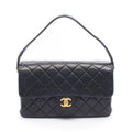 Chanel Quilted Double Face Shoulder Bag Black Lambskin